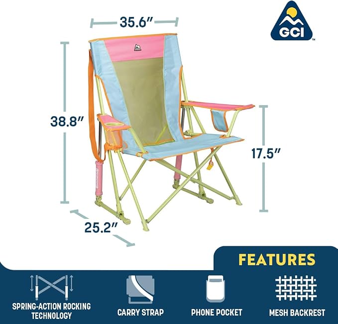GCI Outdoor Comfort Pro Rocker Camping Chair | Portable Folding Rocking Chair - Image 2