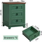 Joaxswe Farmhouse Night Stand, Sofa Bed Side Table Chest of Drawers, Wood - Image 2