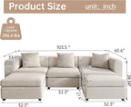 Guyii Velvet Sectional Sofa, 173.23" L Oversized 5-Seat Convertible Couch - Image 2
