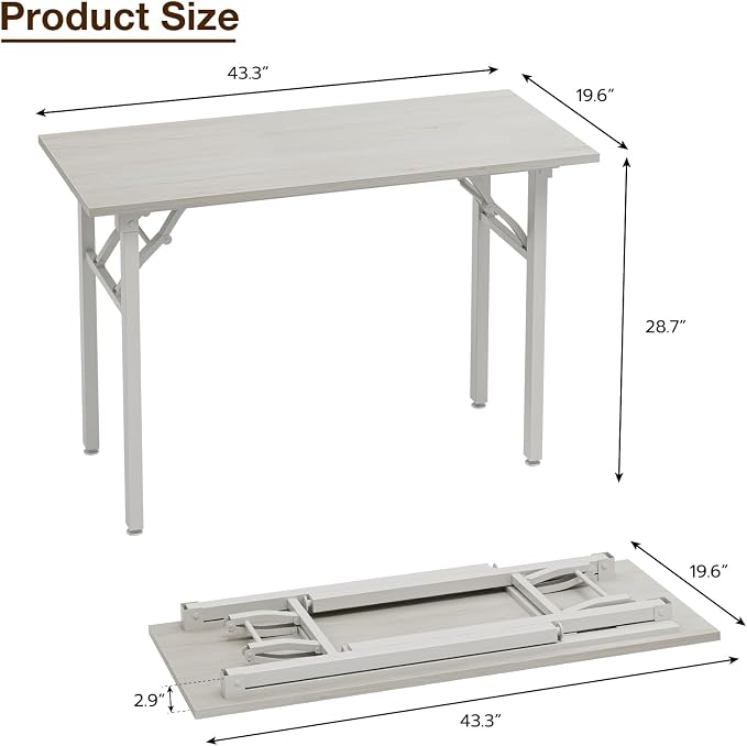TEMI Small Computer Desk Folding Table - Image 3