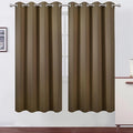 Blackout Curtains 66 x 72 Inch Long Brown Curtains Set of 2 Panels Room by Lemomo