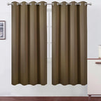 Blackout Curtains 66 x 72 Inch Long Brown Curtains Set of 2 Panels Room by Lemomo