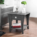 BOWERY HILL Transitional Wood Storage End Table, Solid Wood and Veneer - Image 6