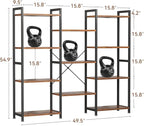 Casaottima Triple 4 Tier Bookshelf, Large Bookcase - Image 2