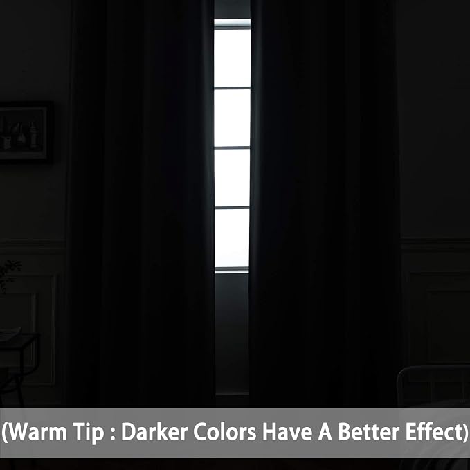 Yakamok Grey Room Darkening Curtains 96 inch Gray Sliding Door Drapes | 1 - Image 3