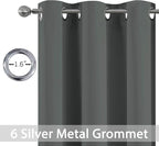 Yakamok Room Darkening Curtains 42x84 inch Length Dark Grey-Living Room | 2 - Image 2