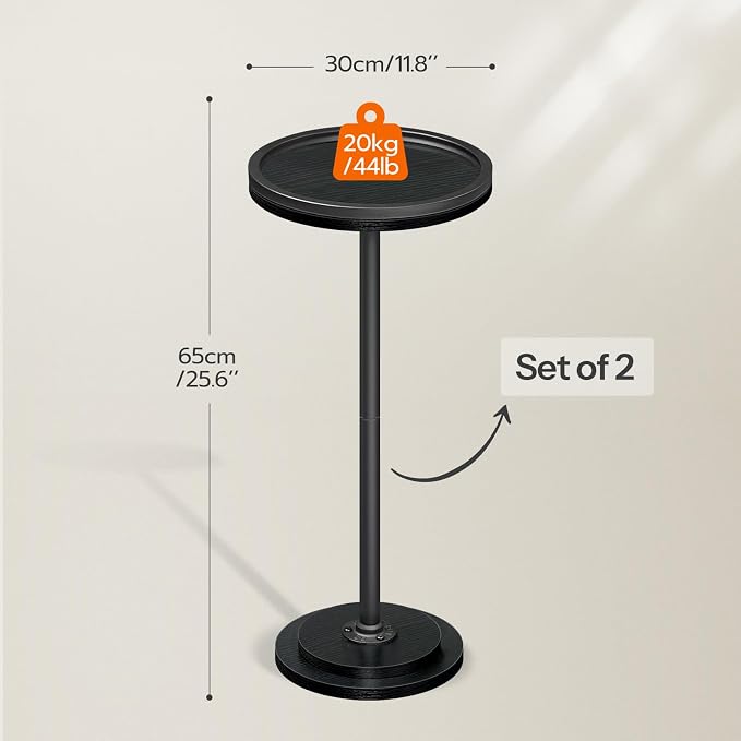 HOOBRO Small Round Side Tables, Drink Tables, Coffee Martini Tables - Image 3
