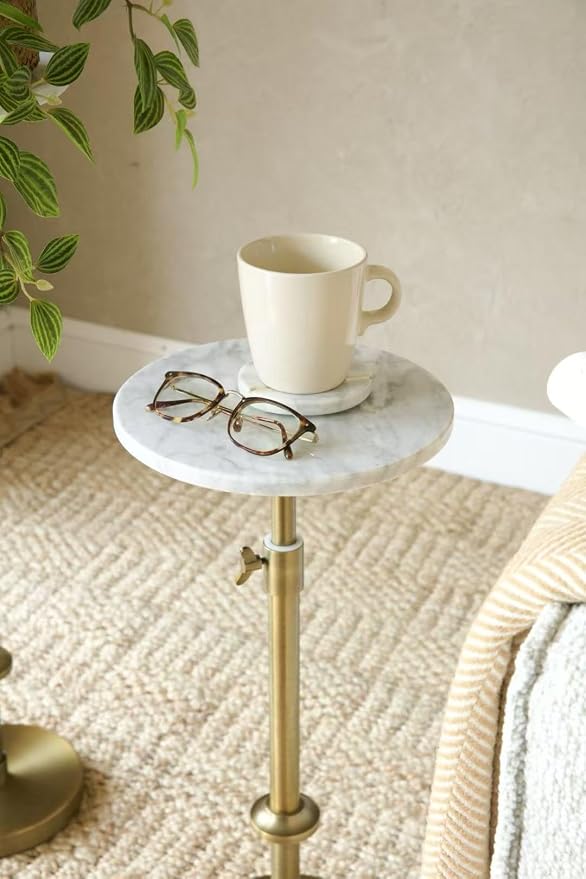 Adjustable-Height Marble Drink Table - Image 7