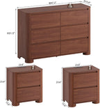 YANSNWO Modern Minimalist Dresser and Nightstand Sets 3 Piece Bedroom Set - Image 3