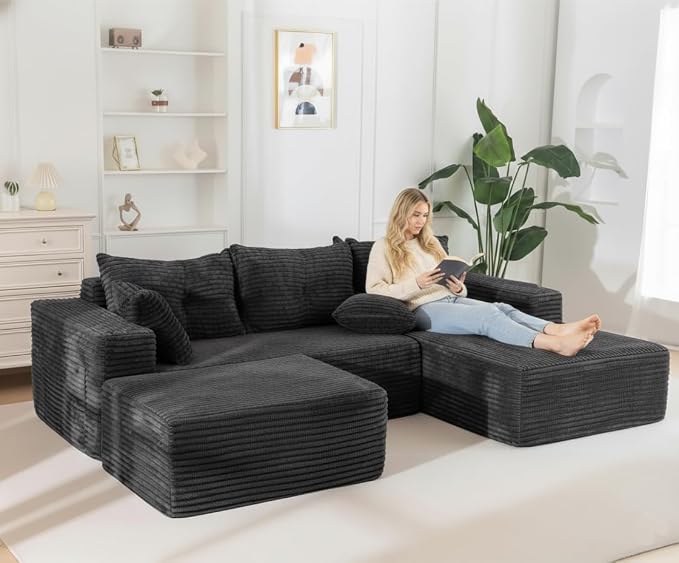105" Convertible Sectional Couch - Image 6