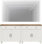 WAMPAT Farmhouse TV Stand for 75 inch TV - Image 5