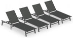 Ciokea Foldable Outdoor Lounge Chair Set of 4, No Assembly Aluminum Chaise by CIOKEA