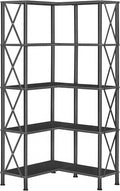 HOOBRO Corner Bookshelf, 5-Tier L-Shaped Bookcase, Industrial Open Display by HOOBRO