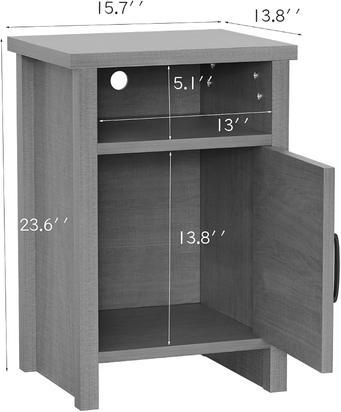 YESHOMY Farmhouse Modern Nightstand - Image 3
