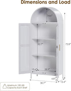 VEXPOR 73" Tall Arched Display Cabinet - Image 2