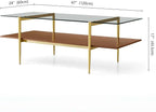 LumFurn X-Large Rectangle Glass Coffee Table, Mid-Century Modern Design - Image 2