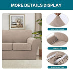 Turquoize 4 Piece Sofa Covers for 3 Cushion Couch Sofa Slipcover Soft Couch - Image 4