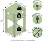 Furinno JUST Side Table, 3-Tier Open Shelf End Table, Toolless Assembly Night - Image 3