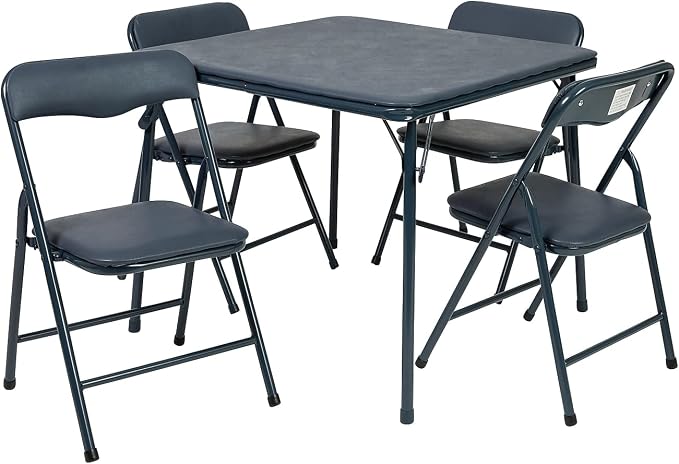 Flash Furniture Mindy Kids Navy 5 Piece Folding Table and Chair Set by FlashFurniture