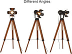 Decoluce Vintage Tripod Floor Lamp, Height Adjustable Wooden Camera Tripod - Image 2
