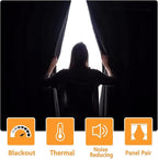 Blackout Curtains for Bedroom, 52 x 84 Inches Long, Christmas Red | Thermal - Image 2