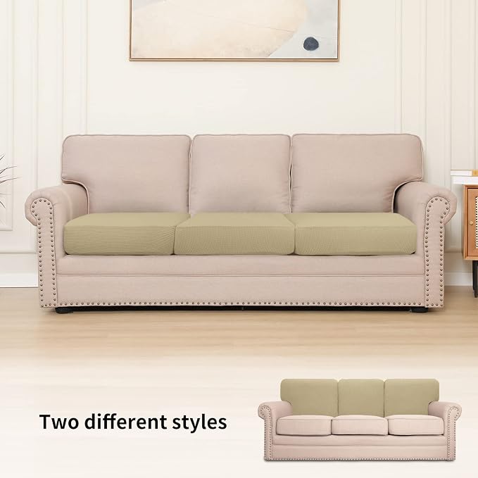 Easy-Going Stretch 3 Pieces Couch Cushion Cover - Image 2