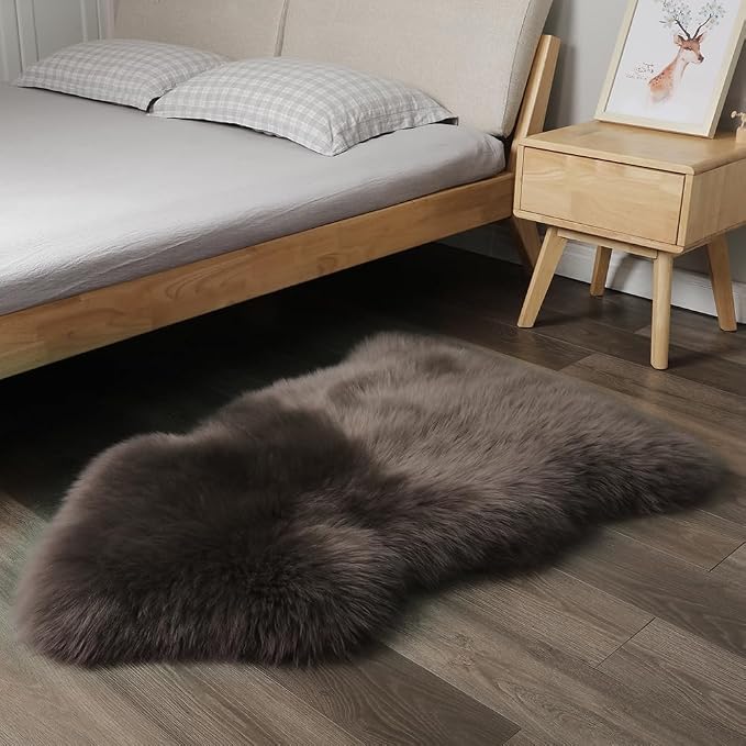 IRIWOOL Premium Genuine Fur Sheepskin Rug Real Australia Sheepskin Natural - Image 2