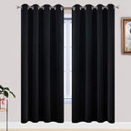 Yakamok Room Darkening Curtains 52x72 inch Length Black-Living Room | 2 panels by Yakamok