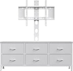 TV Stand with Mount, Fabric Dresser with 6 Drawers - Image 8