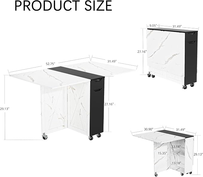 3imothrix Folding Dining Table, Dinner Table - Image 4