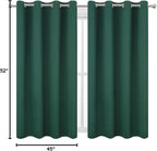 Blackout Curtains 52 x 45 inch/Green Curtains Set of 2 Panels/Thermal Insulated - Image 10