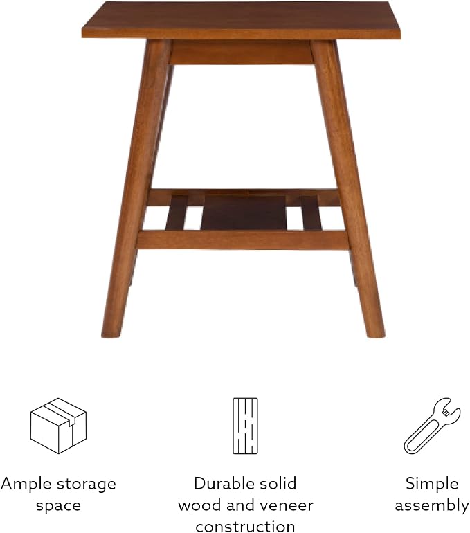 Linon Melissa Mid-Century Walnut End Table - Image 11