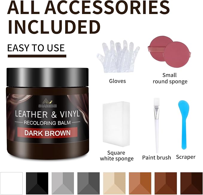 Leather Recoloring Balm and Scratch Repair Kit, Dark Brown Leather Restorer - Image 6