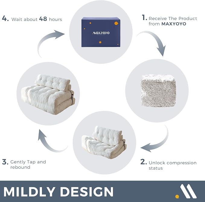 MAXYOYO Folding Sofa Bed, Convertible Sleeper Chair - Image 4