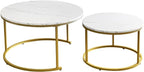 AT-VALY Coffee Table Set of 2 Nesting Tables, Round Sofa Table - Image 5