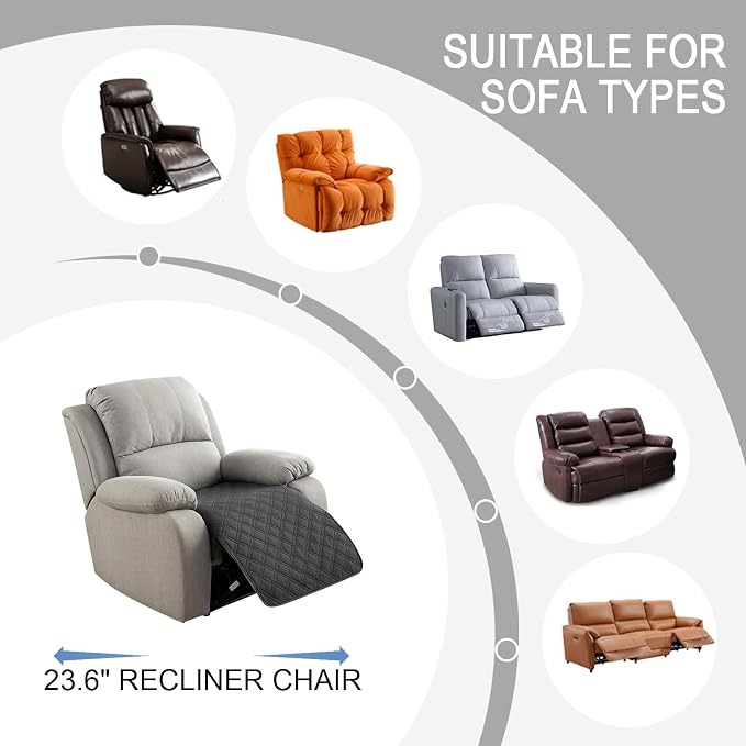 Genina Waterproof Recliner Chair Covers, Recliner Cover - Image 4