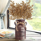 Gold Baby Breath Artificial Christmas Flowers, Plastic Gypsophila Plant Fake Plants for Wedding Bridal Bouquet Party Indoor DIY Home Hall Table Centerpieces Arrangements Decoration - Golden 2 Pcs - Image 2