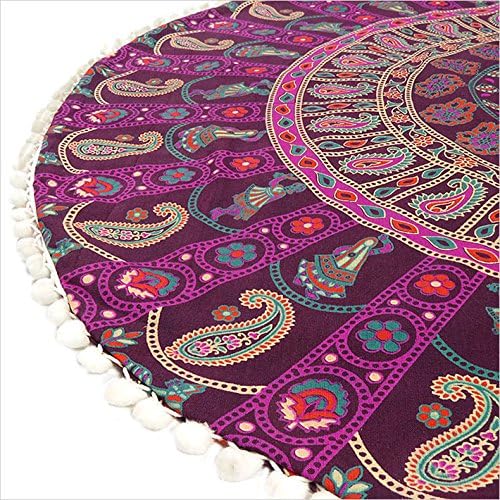 32" Purple Burgundy Floor Meditation Pillow Cushion Seating Throw Cover Mandala - Image 6