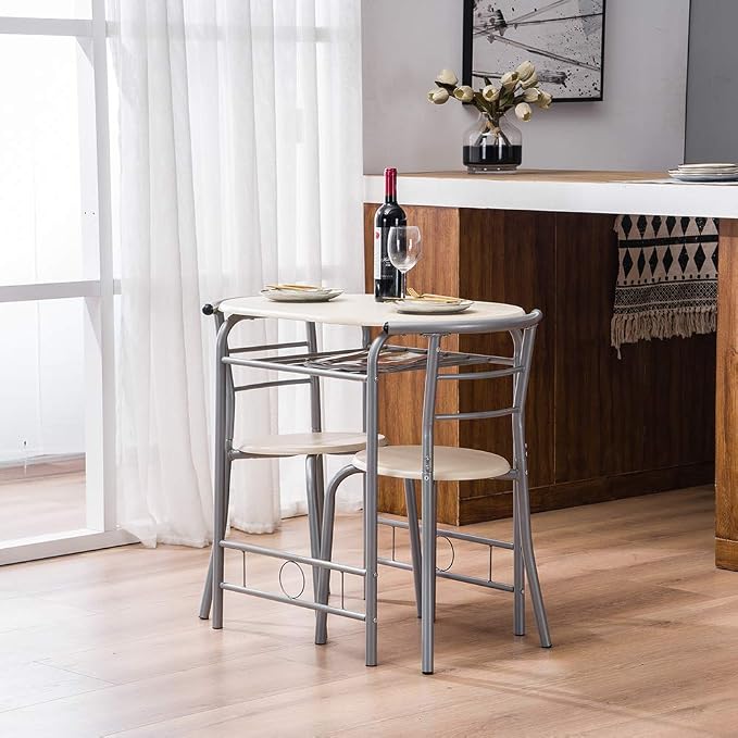 VINGLI 3 Piece Dining Set, Small Kitchen Table Set - Image 5