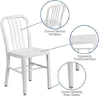 Flash Furniture Commercial Grade White Metal Indoor-Outdoor Chair - Image 4