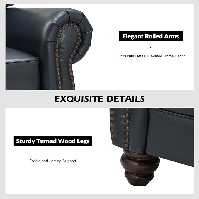 Classic 3-Seater Sofa with Premium Leather Upholstery, Stylish & Comfortable - Image 5