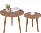 Round Coffee Table Set of 2, Mid Century Modern Coffee Table, Small Farmhouse by ZYBTtoCreateHappyMemories