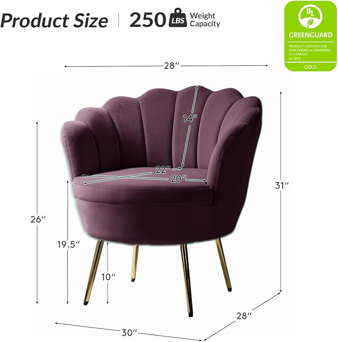 HULALA HOME Modern Velvet Accent Chairs Set of 2 - Image 2