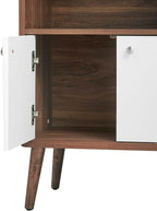 Modway EEI-6230-WAL-WHI Transmit Display Cabinet Bookshelf, Walnut White - Image 5