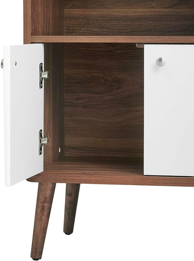 Modway EEI-6230-WAL-WHI Transmit Display Cabinet Bookshelf, Walnut White - Image 5