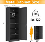 Ckzbx Metal Locker Tall Narrow Storage Cabinet, Gym Home Office, Entryway and - Image 3