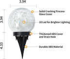 JKIMK Solar Globe Lights Outdoor Waterproof-Solar Balls Garden-Cracked Glass - Image 3