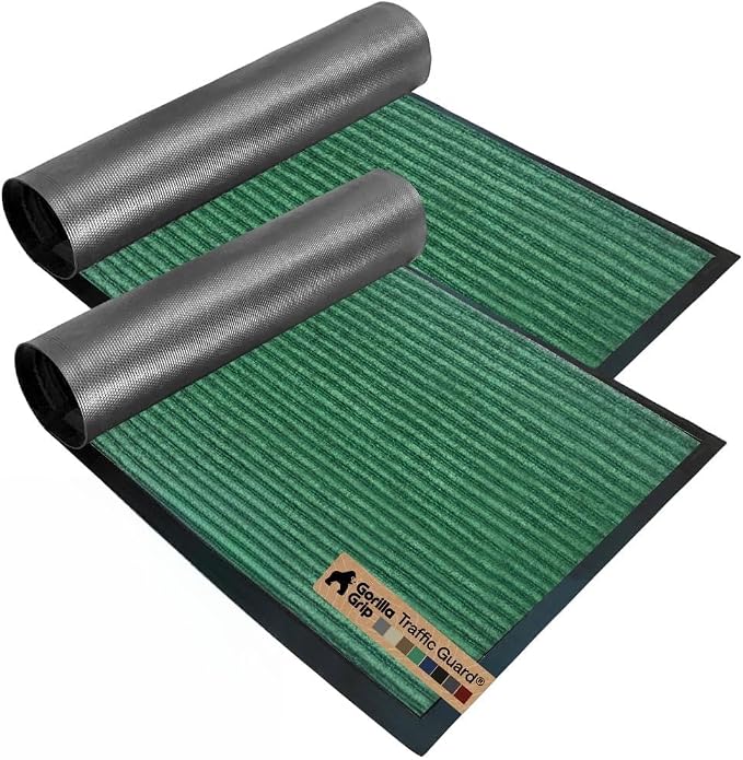 GORILLA GRIP Waterproof Traffic Guard Door Mat, 2 Pack Indoor Outdoor Durable by Unknown