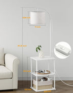 PARTPHONER Floor Lamp with Table, Night Stand with Lamp, Narrow Side Table with - Image 4