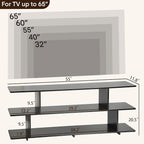 Bamboo TV Stand for TVs up to 65", 3 Tier Accent Entertainment Center - Image 2